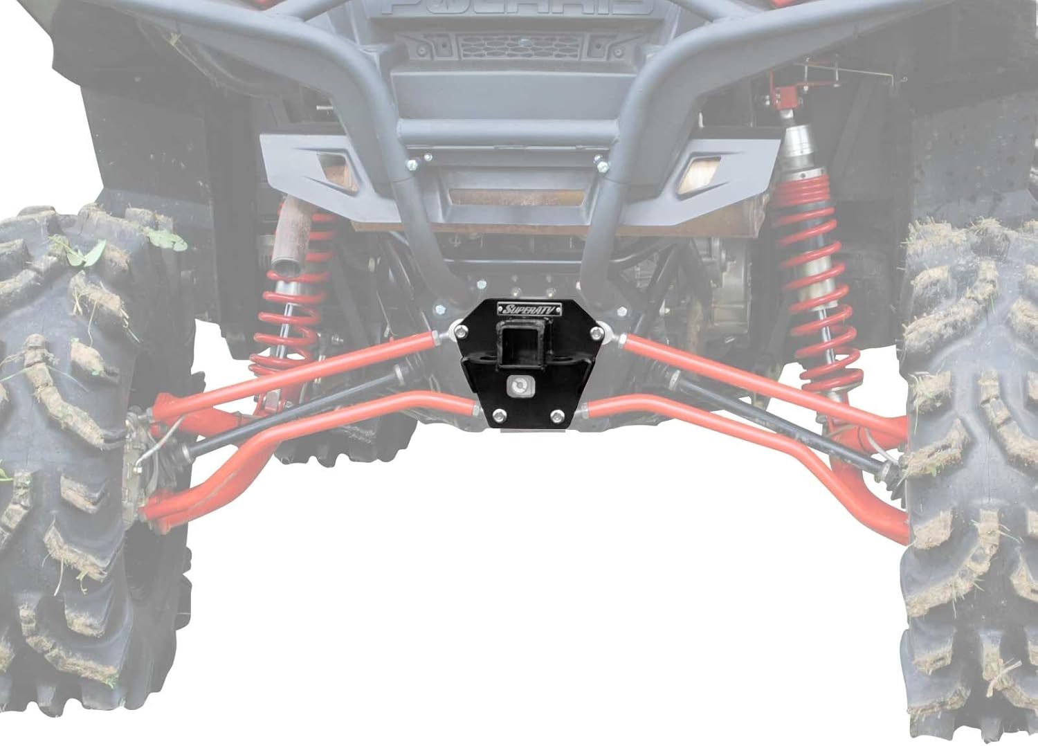 SuperATV Heavy Duty Rear Receiver Hitch for Polaris RZR XP