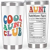Breezy Valley Aunt Gifts Cool Aunt Club Tumbler from Nephew Niece - Mothers Day Best Auntie Ever Gift for Birthday Ideas, Promoted to Auntie Baby Announcement Gifts for Aunts Tumbler, 20 oz Coffee Cup