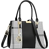 KKXIU 3 Zippered Compartments Purses and Handbags for Women Top Handle Satchel Shoulder Ladies Bags