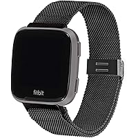 MNBVCXZ Metal Bands Compatible with Fitbit Versa/Fitbit Versa 2 / Fitbit Versa Lite Band, Adjustable Stainless Steel…