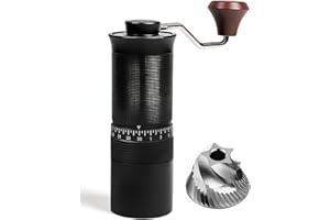 RSOILCH Manual Coffee Grinder with Stainless Steel Burr- 1.12oz Handheld Mill for Espresso, Drip, French Press,with 35 Adjustable Settings & Quiet (Black)