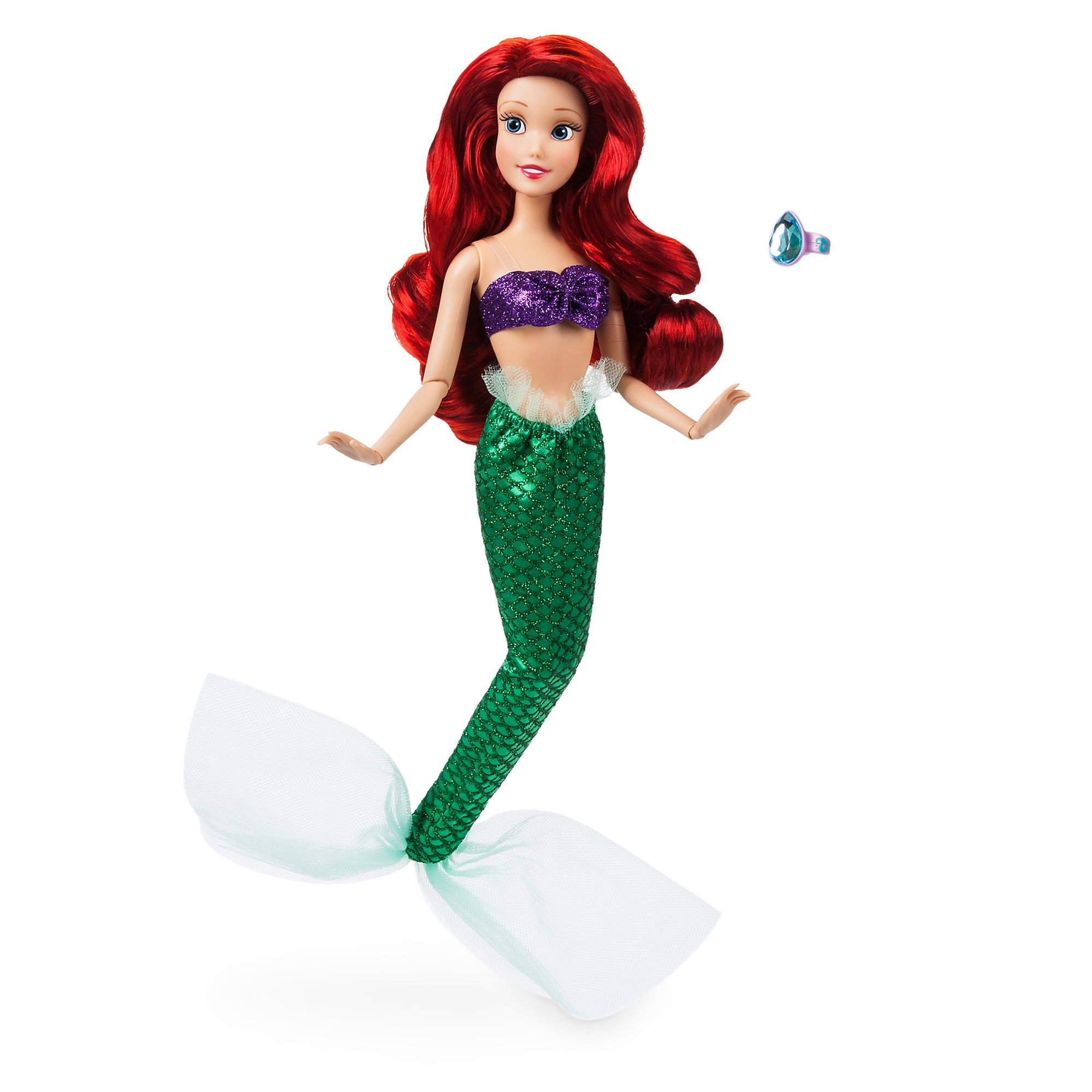 Muñeca clásica Disney Ariel con anillo - La Sirenita - 11 ½ pulgadas