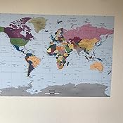 Amazon.com: Academia Maps - World Map Wall Mural - Modern Colorful Map