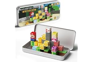 hunloot Magnetic Building Blocks Travel Toys for Kids Ages 4-8, Toddler Magnetic Cubes STEM Learning Set with Iron Storage Box – Portable Construction Toys for Boys Girls 3-5