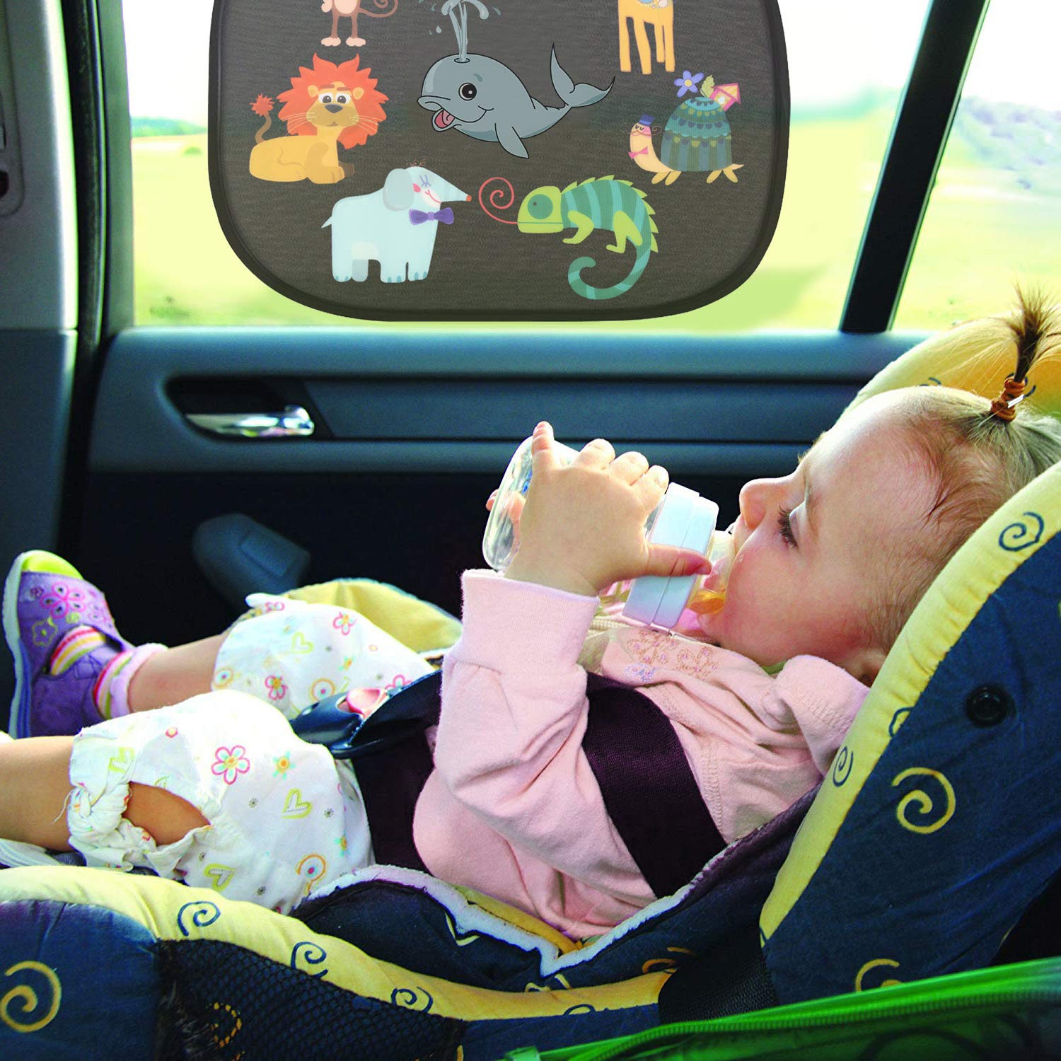 Fansport Adhesive Car Window Shade 2 Pieces Car Sun Screen Baby Car Shade Car Window Blinds For Children Kids Adults Adsorption Electrostatic Oziral Car Accessories Sunshades Sriramgurujala Com