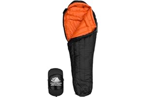 Hyke & Byke Eolus 0°F Cold Weather Mummy Hiking & Backpacking Sleeping Bag - Goose Down 800 FP 4 Season Sleeping Bags for Adults - Ultralight with Compression Stuff Sack