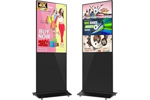 360SPB DISPLAY 49“ Indoor Digital Signage, 4K UHD Touch Screen LCD Floor Standing Digital Signage Interactive Displays, CMS and U-Disk Input Auto ADS Player, Android OS