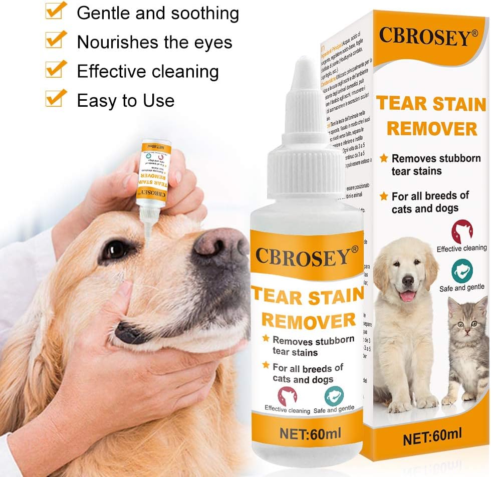 CBROSEY Eye Drops For Dogs,Tear Stain Remover For Dogs, Cat Eye Drops, Dog Eye Drops For