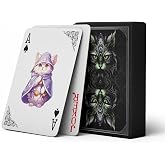 strublfe The World of Cats Themed Playing Cards, 54 Unique Designs Deck of Cards, Poker Cards, International Standard Size, Suitable for Travel, Party Entertainment, (Green)