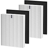 XQ True Replacement Filter X Compatible with Winix XQ, XQ Pro Tower Air Cleaner Purifier, 1712-0089-01-0101-02, 2 x True Filter & 2 x Activated Carbon Filters
