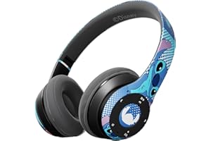 IJOY Disney Lilo & Stitch Expressions Bluetooth Over-Ear Headphones, Wireless Foldable Headset with Built-in Microphone - Stitch Expressions Design, for Adults and Kids