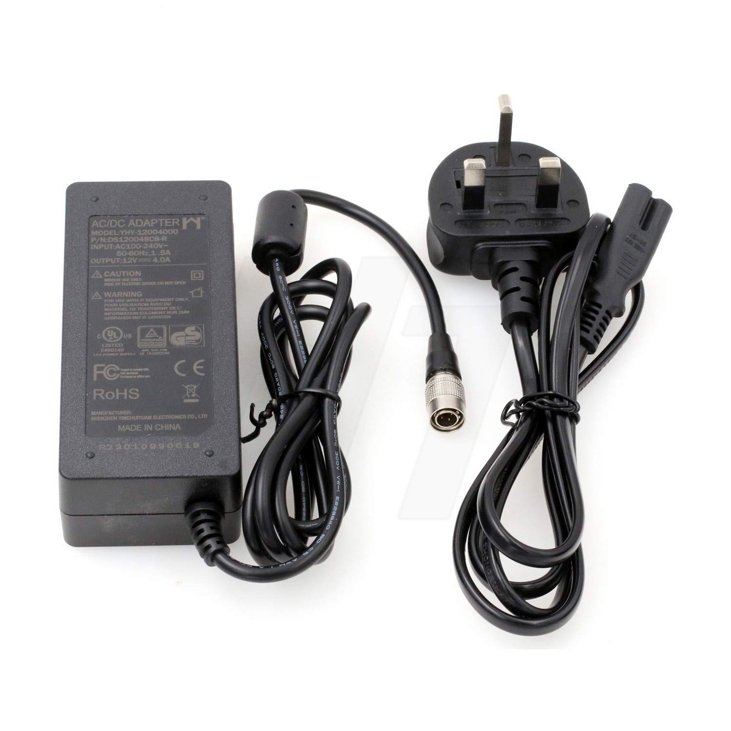 HangTon Hirose 4 Pin AC DC Power Supply Adapter 12V/4A for Sound Devices 702T 688 552 MixPre Zoom F4 F8 Recorder ZAXCOM (UK)