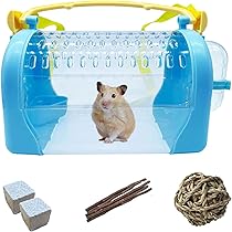 thumbnail image 2 of Portable Hamster Cage Portable Hamster Travel Carrier With Water Bottle Small Pet Transport Cage Green R 165434 2 of 9