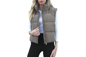 POLU Puffer Vest Women Sleeveless Zip Up Outerwear Warm Lightweight Winter Jackets Coats with Pocket