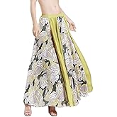 ROYAL SMEELA Belly Dance Skirt Slit Long Belly Dancing Skirt Bellydance Skirt Belly Dancer Costumes for Women Carnival Outfit Green