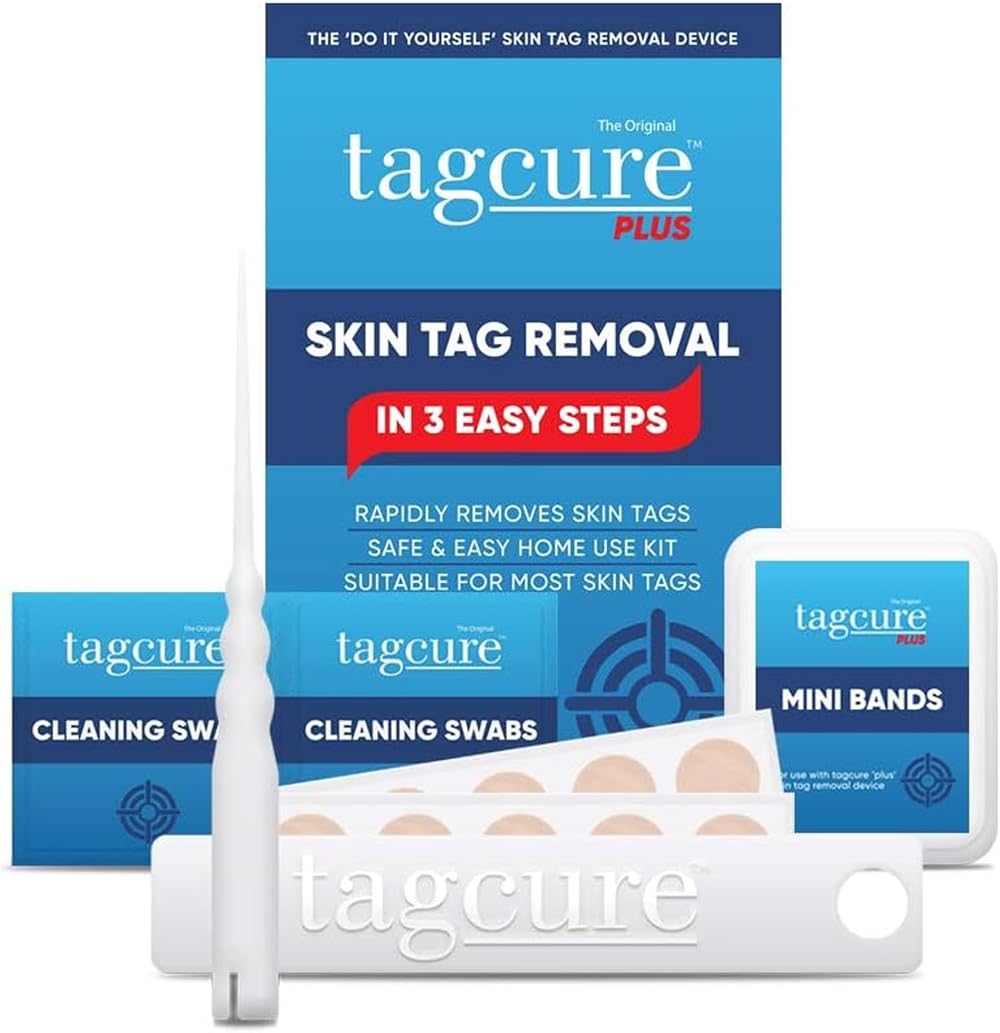 TagCure Skin Tag Removal Kit - Includes 10 Tag Bands, 10 Swabs & 10 Plasters