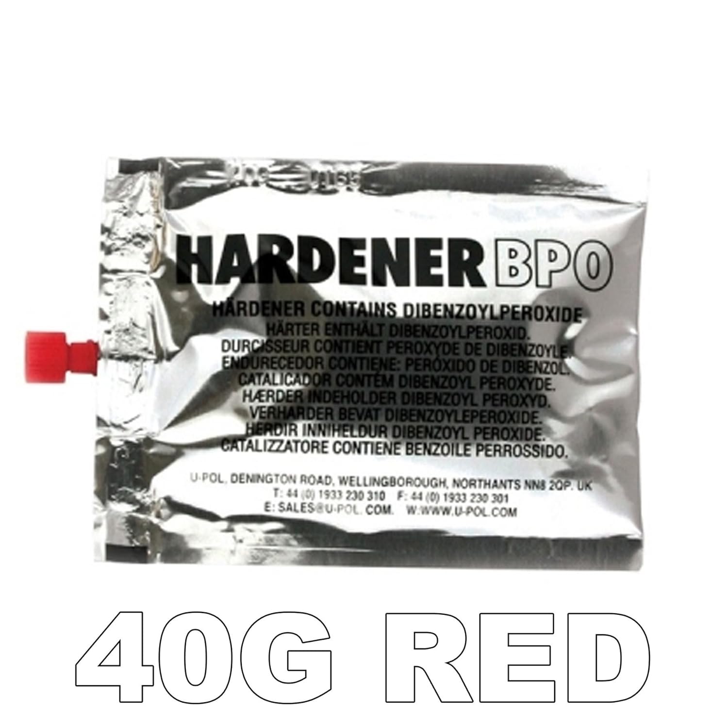 UPol BPO Hardener 40g Red Sachet For Polyester Body Fillers Hardening