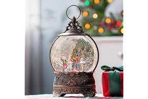 KIRSCHBLÜTE 12.1" Christmas Snow Globe Lights, The Nutcracker and The Mouse King, Creative Vintage Lantern USB and Battery Powered Christmas Decoration Gifts