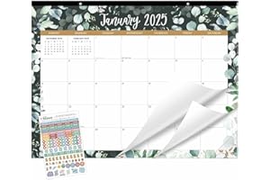 bloom daily planners 2025 Desk Calendar - 21" x 16" Large Monthly Organizer Pad with Stickers (January 2025 - December 2025) Desktop Blotter - Greenery