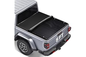 RHOBRA Soft Roll-up Truck Bed Tonneau Cover Compatible with 2020-2025 Jeep Gladiator JT (w or w/o Track Rail System) 5ft Bed Length Black Truck Bed Cover, 26.5oz Soft Vinyl Truck Cover.