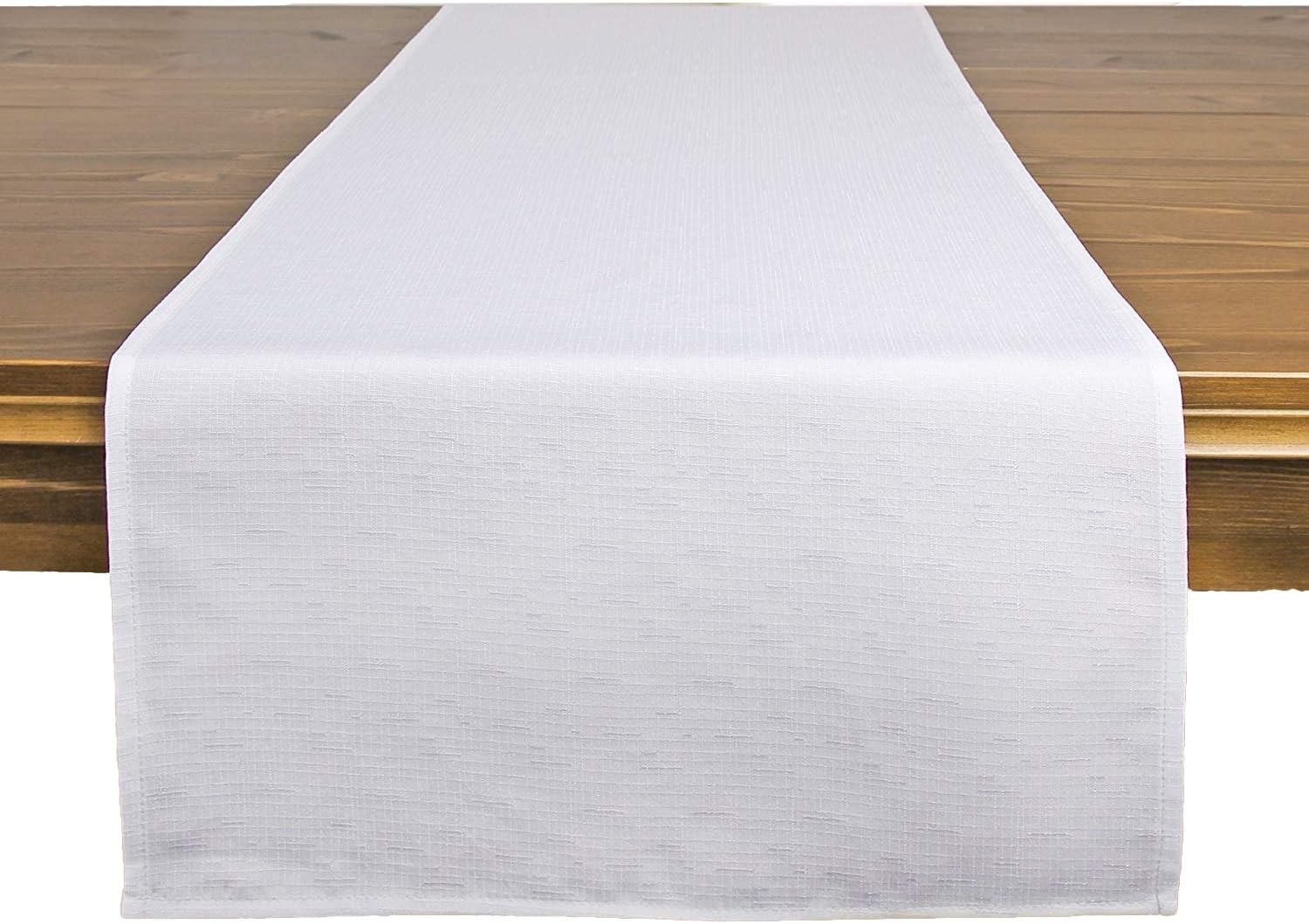 Tischdeckenshop24Table Runner VIENNA white premium, stain resistant, all-season, rectangular 40x140 cm