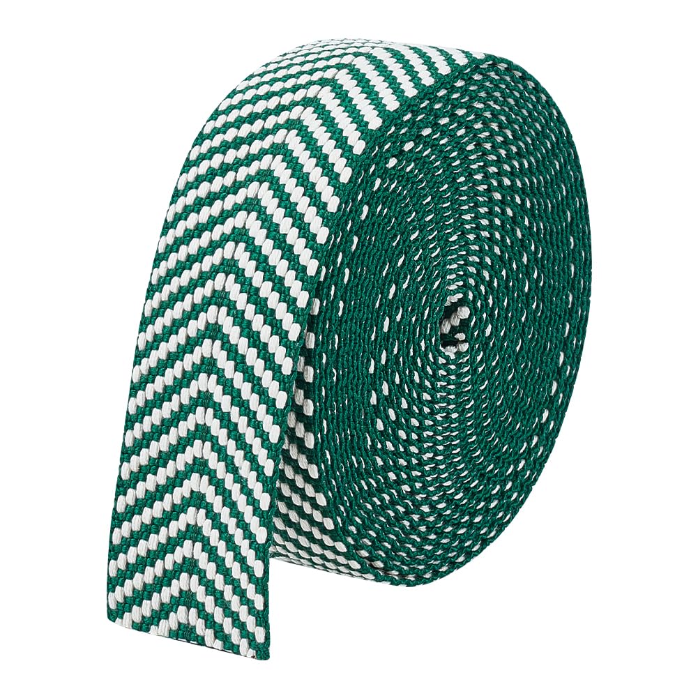 BENECREAT 5 Yards Cotton Webbing, 1-1/2 inch(38mm) Wide Green Polycotton Jacquard Ribbons, Flat Jacquard Webbing with Arrow Pattern for Webbing Bag Handles, Tote Bag Webbing — image 1