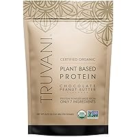 Truvani Organic Vegan Protein Powder Chocolate Peanut Butter - 20g of Plant Based Protein, Organic Protein Powder, Pea Protei