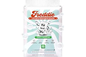Freddie Laundry Detergent Sheets - Recyclable Packaging - No Mess Strips - 60 Loads - Crisp Frosty Mountain Scent