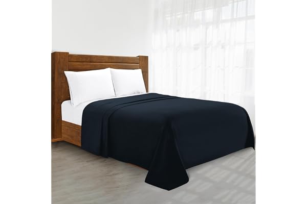 Elegant Comfort Flat Sheet Wrinkle-Free Egyptian Quality 1-Piece Flat Sheet, King Size, Black