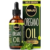 MAJU Oregano Oil Drops - Potent Wild Carvacrol (2 fl Oz) Up to 90% Wild Mediterranean Essential Oil of Oregano Liquid, Aceite de Oregano, Immune and Seasonal Support