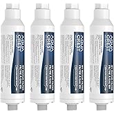 AQUA CREST RV Inline Water Filter, Garden Hose &amp; Camper Water Filter | NSF/ANSI Certified, Reduces Chlorine, Odor, Bad Taste and Sediment in Drinking Water, GAC &amp; KDF Filtration, 4 Pack