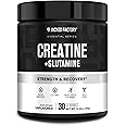 Jacked Factory Creatine + Glutamine - Creatine Supplement with L-Glutamine for Muscle Recovery, Muscle Growth, Increased Strength, Enhanced Energy Output, and Gut Health - 30 Servings, Unflavored