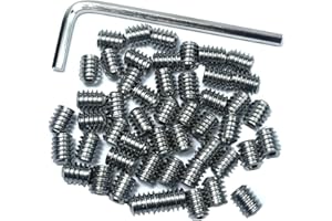 ZDingTech 50pcs Set Screws 1/4-28 x 3/8" inch 304 Stainless Steel Allen Head Hex Hexagon Socket Set Screws with 1/8" Allen Wr