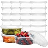 Deli Food Containers with Lids - 8 oz 60 Sets- Ideal for Food, Snacks, Takeout, Meal Prep - 1 Cup Small Durable Clear Contain