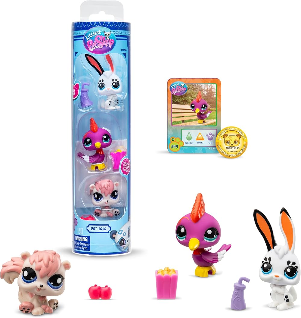 Littlest Pet Shop Series 2 Pet Trio Tube Park Pets Collectible Toys
