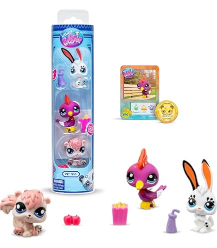 Littlest Pet Shop Bandai – Pack 3 Zoo Pets BF00597 Set of 3 Pets