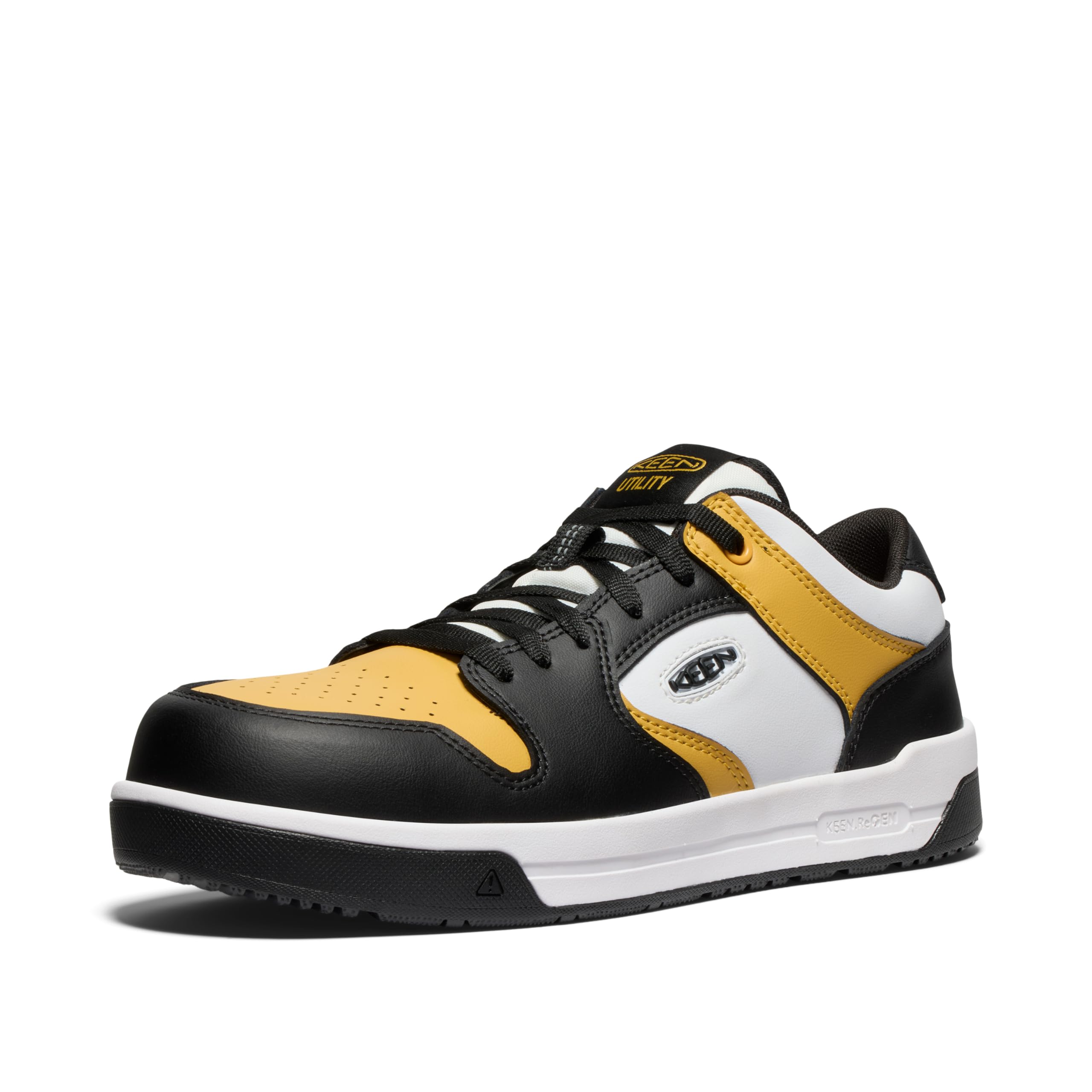 KEEN Utility Men’s Overton Low Height Composite Toe Lightweight Durable Work Sneakers, Golden Spice/Black, 12 D