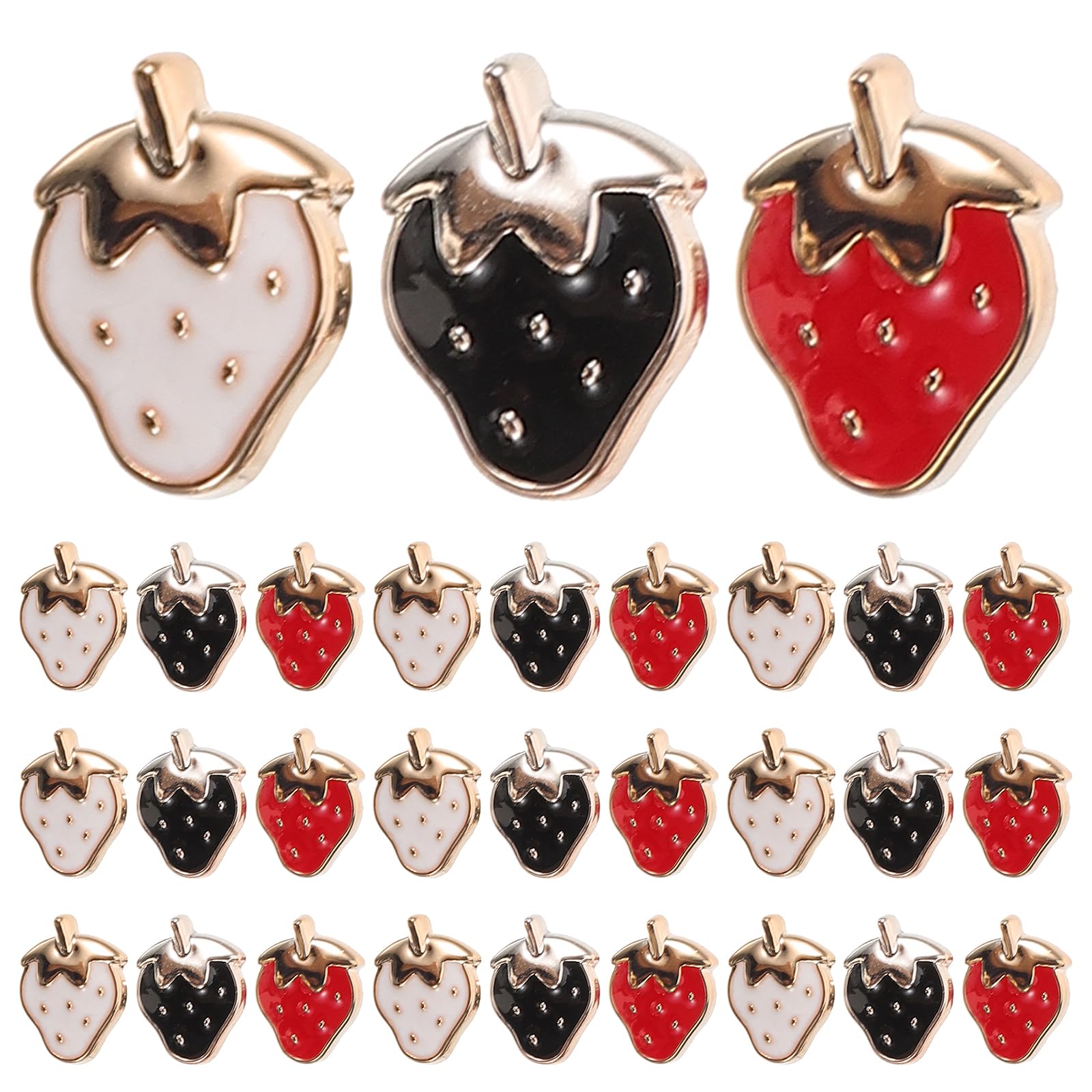NUOBESTY 30 Pcs Strawberry Sewing Buttons Cartoon Resin Dress Accessories for Children Lolita Style Kids Craft Buttons