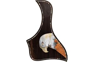Premium Solid Rosewood Acoustic Guitar Pickguard – For Taylor Guitar Scratch Plate with Real Abalone Shell Inlay, Self‑Adhesi