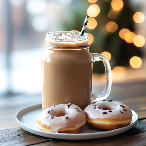 JORDAN’S SKINNY MIXES SUGAR FREE COFFEE SYRUP, GLAZED DONUT COFFEE FLAVORING SYRUP, ZERO CALORIE DRINK MIX FOR LATTES, BAKING OR PROTEIN SHAKE, DAIRY & GLUTEN FREE, KOSHER, 25.4 FL OZ