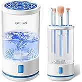 EITABEL Makeup Brush Cleaner machine, 2 in 1 Makeup Brush Cleanser & Washer, 7000 RPM High-Speed Deep Cleaning, Portable Automatic Cosmetic Brush Cleaner for Foundation Brush Sponge, Clear