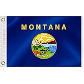Montana State Boat Nautical Flag 12x18 Inch Double Sided 3 Ply MT Marine Flag Nylon Small Yacht Sail Pontoon Boat ATV Bike Truck Motorcycle Banner Brass Grommets Patriotic Outside (MT)