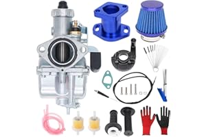 Banway VM22 26mm Carburetor Compatible for Predator 212cc Honda GX160 GX200 196cc CT200U KT196 Moto Mini Bike Race and Go Kart 6.5HP Engine Air Filter Inlet Pipe Manifold Throttle Handle Cable (Blue)