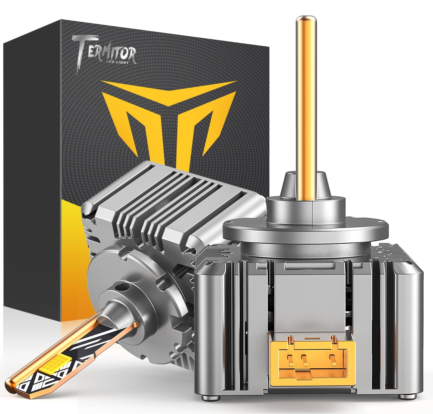 Termitor D1S Light Bulbs, 55,000LM 10X Brighter 6500K Cool White, 1:1 D1S HID Bulb size, IP68 Waterproof, 3-Minute Install, 85k Hrs Lifespan, Pack of 2 Image