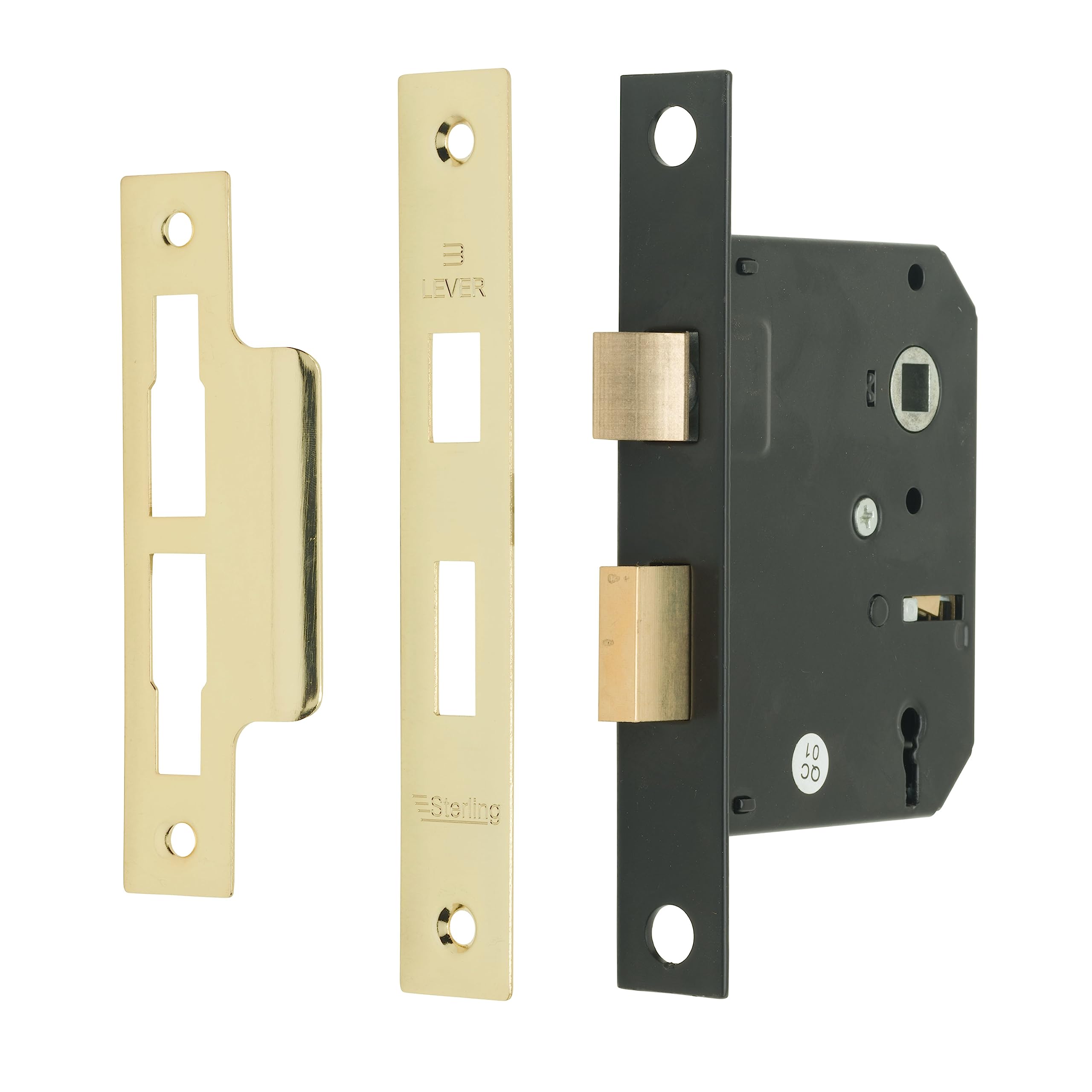 Sterling MLS330 3-inch/76mm 3-Lever Sashlock - Brass