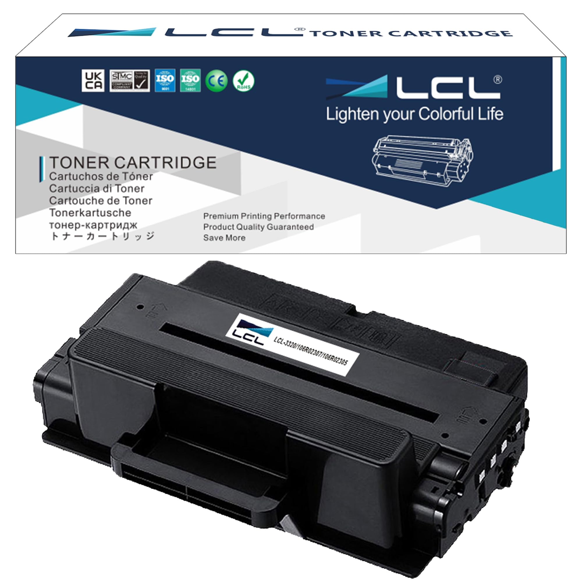 LCL Compatible Toner Cartridge Phaser 3320 106R02307 106R02305 11000 Pages Black Replacement for xerox 106R02305 Phaser 3320DNI 3320DN 3320 Printers(1 pack)