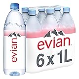 Evian Natural Spring Water, 1 L bottles, 6 pack