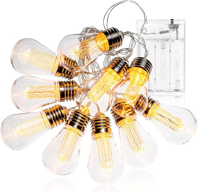 comfour® 10LED bulbshaped light chain Vintage style decorative