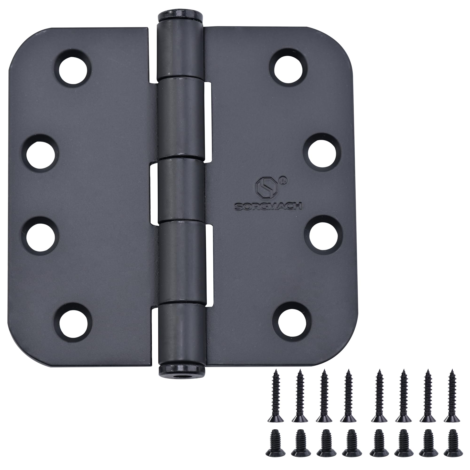 Goldenwarm 3-Pack Matte Black Door Hinges – 4x4 Inch Square Corners, Iron Construction, Rust Resistant, With 24 Matching Screws, Damping Oil For Quiet Operation