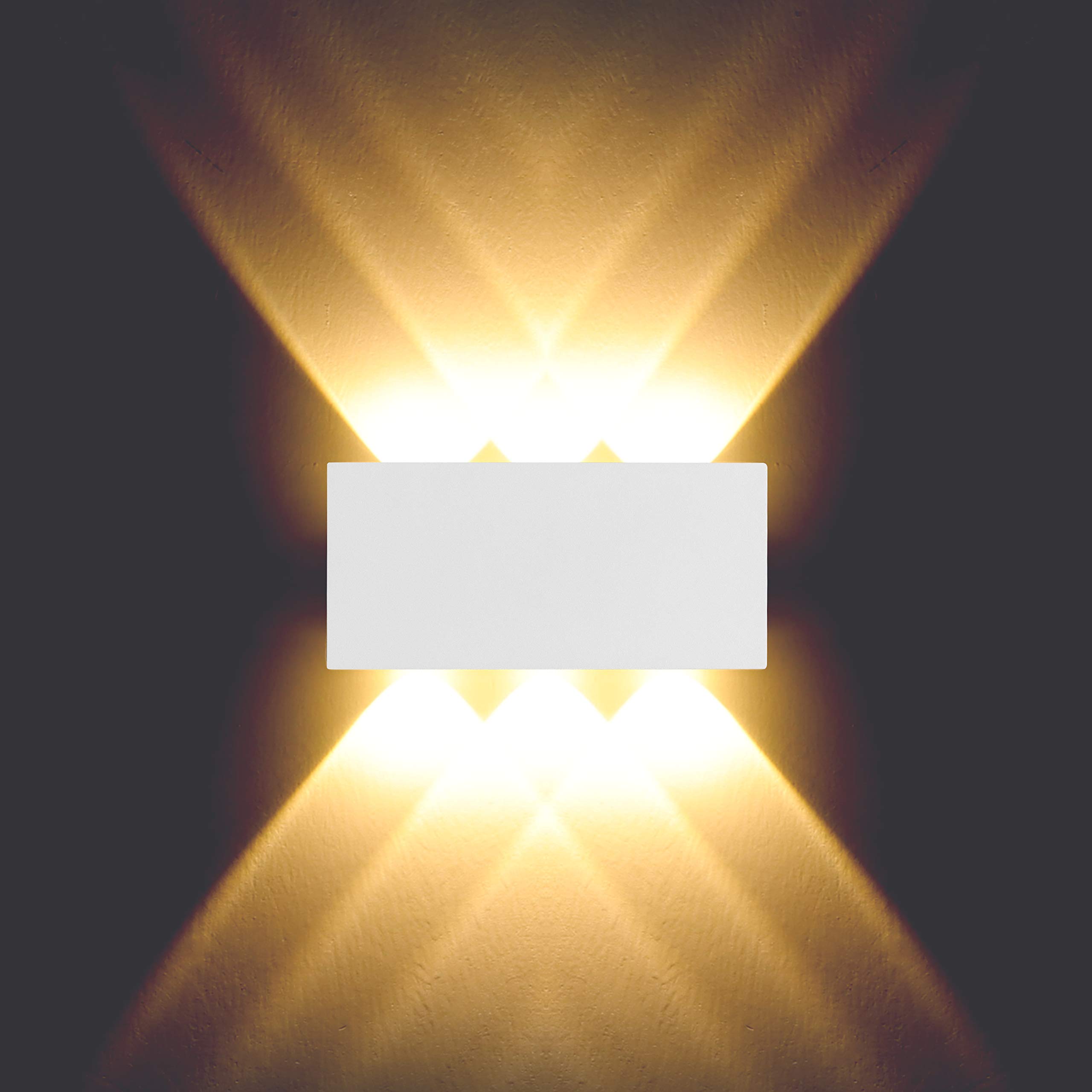 BELLALICHT Wall Sconce Lampe Modern 6W/8W/10W/12W Waterproof Wall Light LED Up and Down for Indoor Outdoor Living Room Bedroom Hallway Warm White (6W, White-Warm White Light)